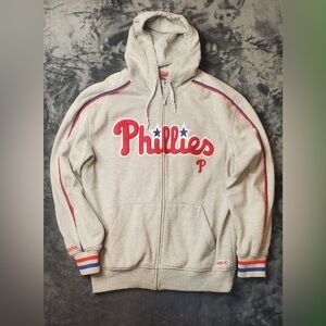 Stitches Phillies Athletic Gray and Red Hoodie